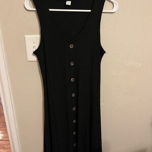 Old Navy Black Maxi Dress with Button Detail